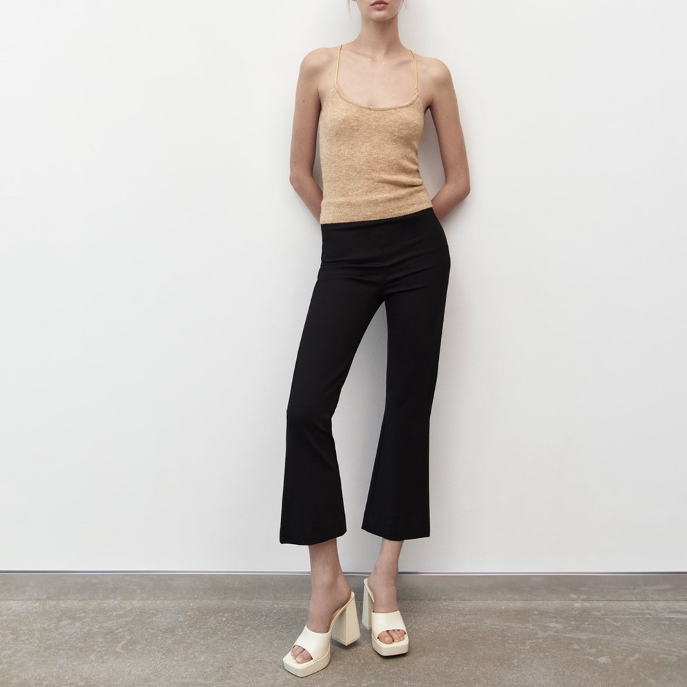 Zara mini cropped flare pants M